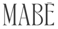 Black all-caps 'MABĒ' logo in a tall serif font on a white background